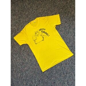 Vintage 1984‎ Screen Stars Mens XL Yellow Raccoon More Grog Maine T Shirt